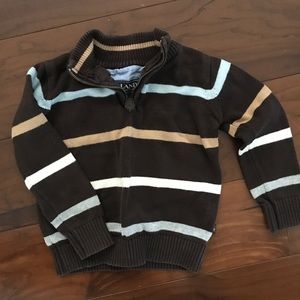 Stripped Half Zip Sweater